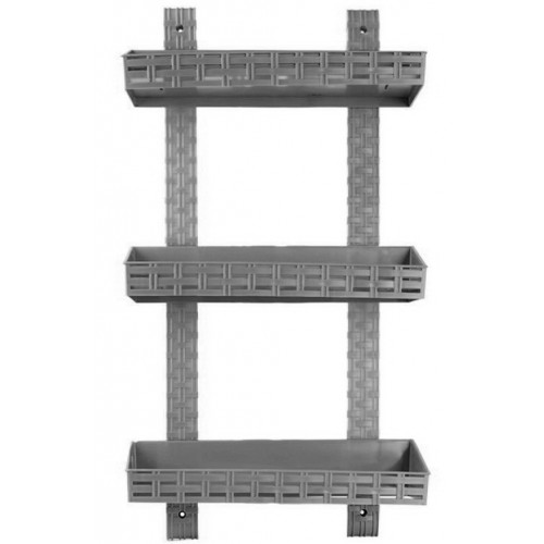 Полка Кс 3-яр прямая ротанг металлик