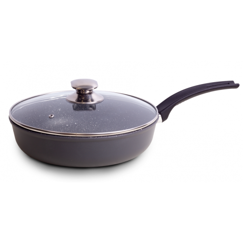 Сковорода алюмінієва антипригарна AD40223 зі скляною кришкою 22х5,8см