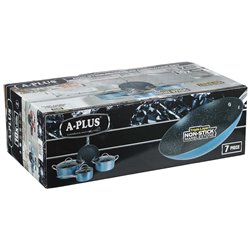 Кастрюли 3015 набор 4шт мрамор синий 2