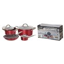 Каструлі 3015 набір 4шт мармур червоний