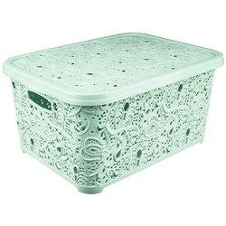 Корзина Ажур Эфе №2  9,5л с крышкой мятный