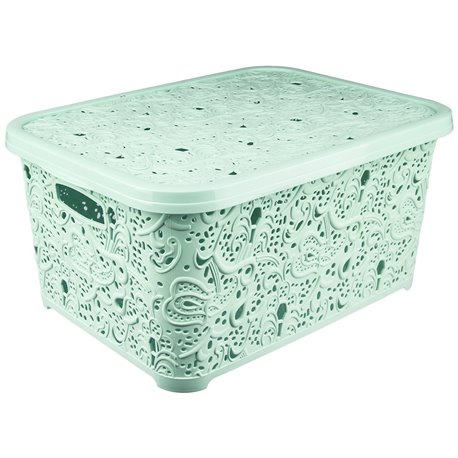 Корзина Ажур Эфе №1  5,0л с крышкой мятный