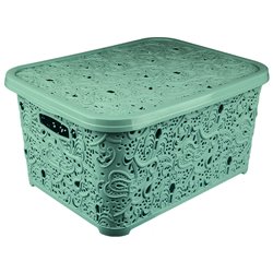 Кошик Ажур Ефе №2  9,5л з кришкою зелений темний