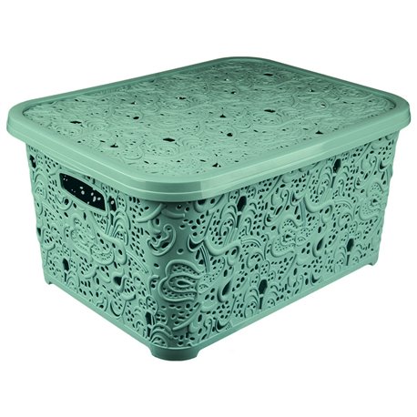 Кошик Ажур Ефе №2  9,5л з кришкою зелений темний
