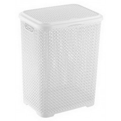 Корзина для белья 2131 01 Pearl 55л белый 415x350x550