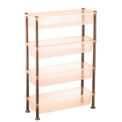 Етажерка прямокутна 4-яр 5158 91 Slim прозорий бежевий 500х195х800мм