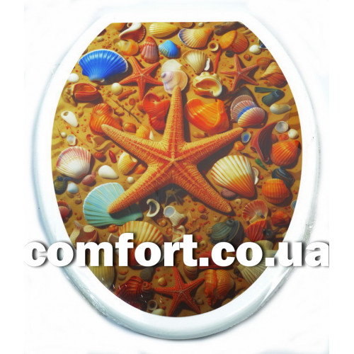 Сидіння для унітазу BA-410 з малюнком Мушлі