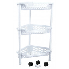 Етажерка кутова 3-яр Кс на коліщатках білий