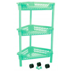 Етажерка кутова 3-яр Кс на коліщатках бірюза
