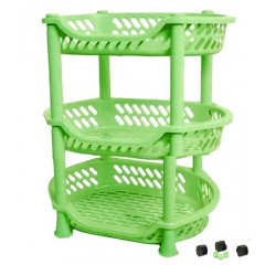 Этажерка овал 3-яр Кс на колесиках салатовый
