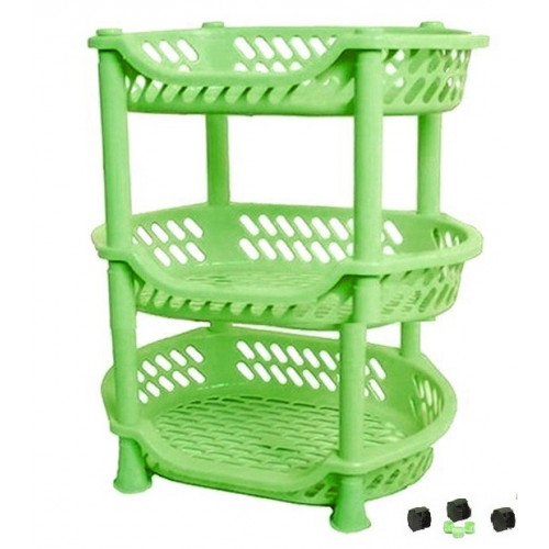 Етажерка овал 3-яр Кс на коліщатках салатовий