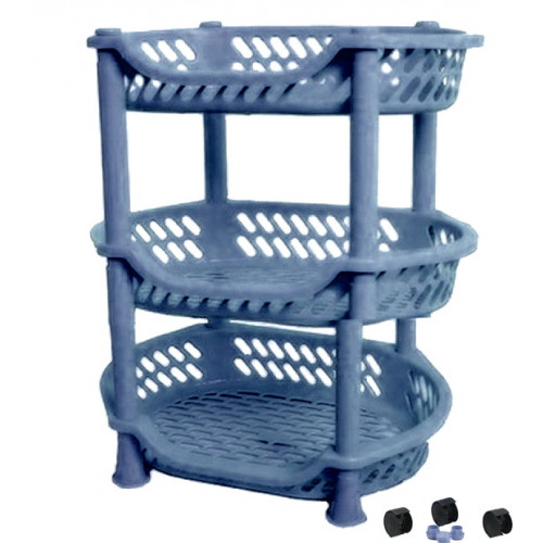 Етажерка овал 3-яр Кс на коліщатках металік 