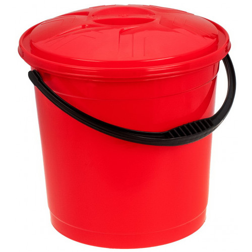 Відро 12л R кольорове з кришкою червоний