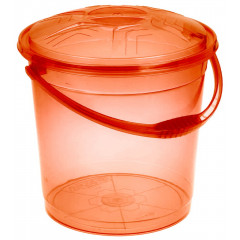 Ведро 12л R прозрачное с крышкой бронза