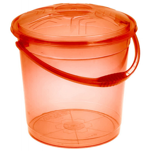 Ведро 12л R прозрачное с крышкой бронза