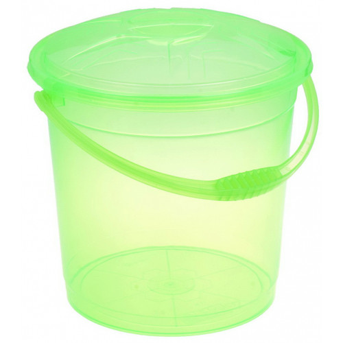 Відро 15л R прозоре з кришкою салатовий