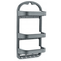 Полка OZER-B-013-7637 для ванной 3-яр прямая серый