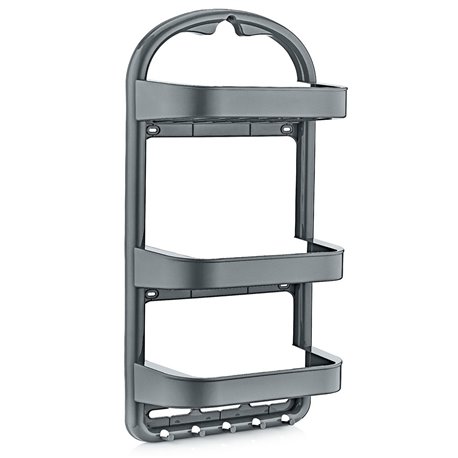 Полка OZER-B-013-7637 для ванної 3-яр пряма сірий