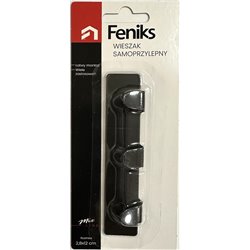 Вішалка самоклеюча на планці 3 гачка 74273 на блістері чорний 2