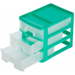 Комодик мини настольный 3-яр большой мятный