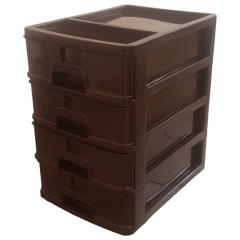 Комодик мини настольный R 4-яр коричневый 35х25,5х38