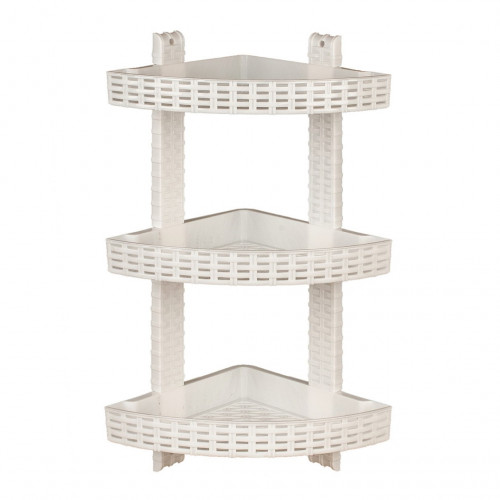 Полка R-plastic ротанг 3-яр кутова білий