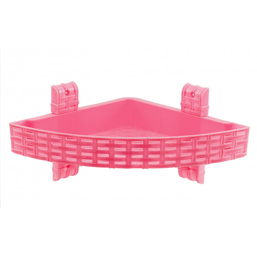Полка R-plastic ротанг 1-яр угловая розовый