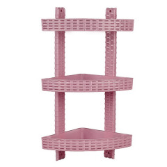 Полка R-plastic ротанг 3-яр кутова пудра