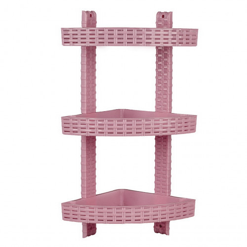 Полка R-plastic ротанг 3-яр угловая пудра