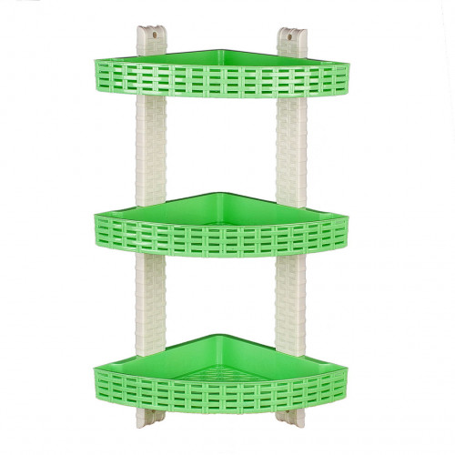 Полка R-plastic ротанг 3-яр угловая салатовый