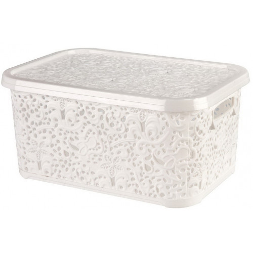 Кошик Ажур 22л R з кришкою білий