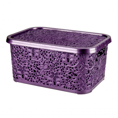 Корзина Ажур R  6л с крышкой фиолетовый