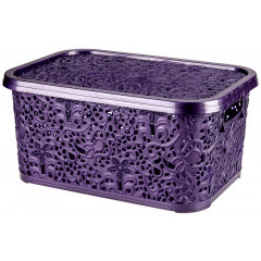 Корзина Ажур R 22л с крышкой фиолетовый