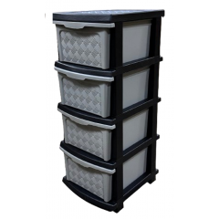 Комод R-plastic 4-яр Компакт в коробке серо-черный