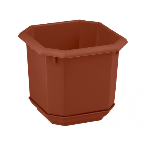 Вазон восьмигранный  95х95 с подставкой коричневый