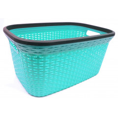Кошик з рамкою Rattan 40л без кришки 52х36х25см бірюза