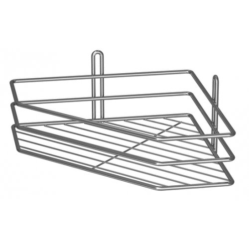 Полка 1-яр угловая 25см ПВ-25132 хром 3-контурная
