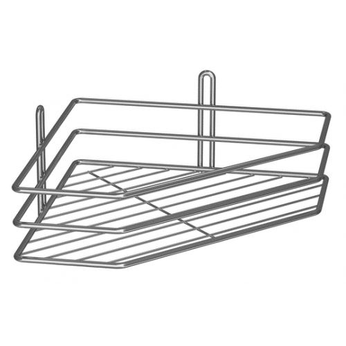 Полиця 1-яр кутова 25см ПВ-25132 хром 3-контурна