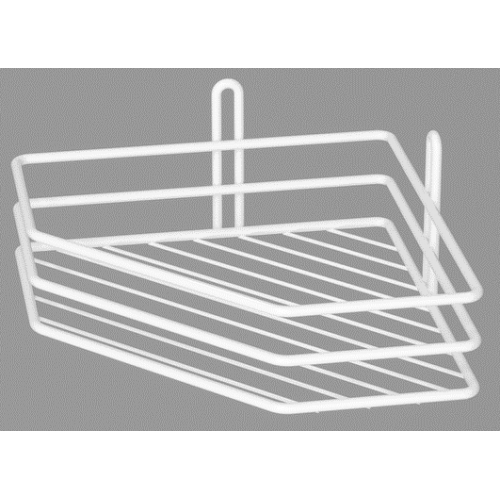 Полиця 1-яр кутова 20см ПУ-20131 біла 3-контурна 