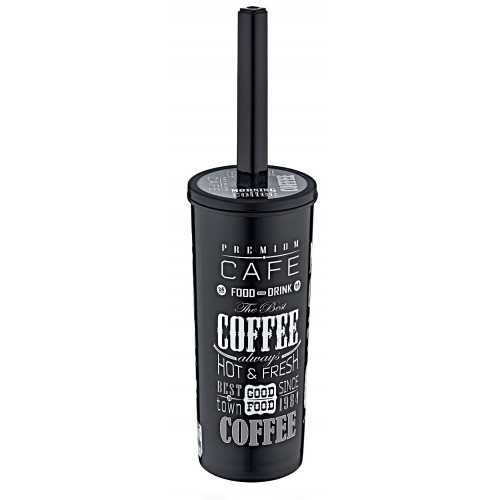 Ершик OZER-D-018 высокий с рисунком черный кофе