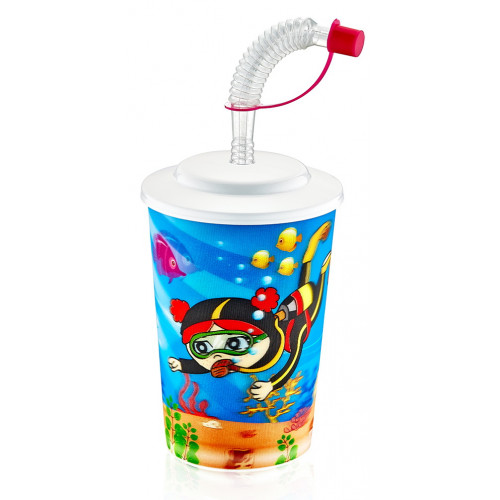 Стакан CM-615 дитячий з трубочкою