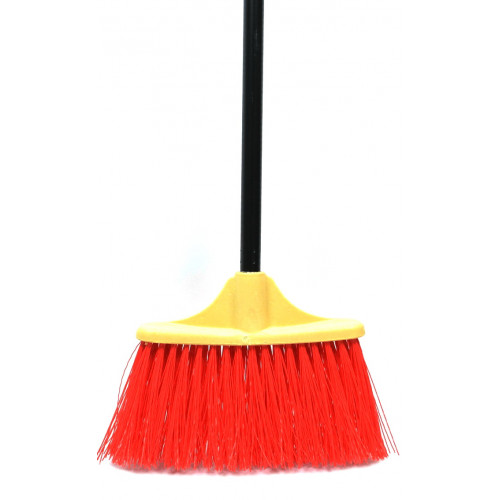 Метла уличная 24см MINI с металлическим черенком красная
