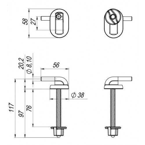 Фурнитура для сидения унитаза СУ-6