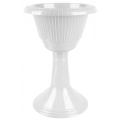 Вазон на высокой ножке №2 белый 0495 430мм 15л