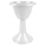 Вазон на высокой ножке №2 белый 0495 430мм 15л
