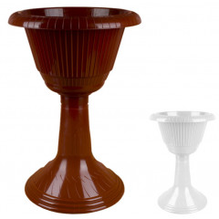 Вазон на высокой ножке №2 белый 0495 430мм 15л 2