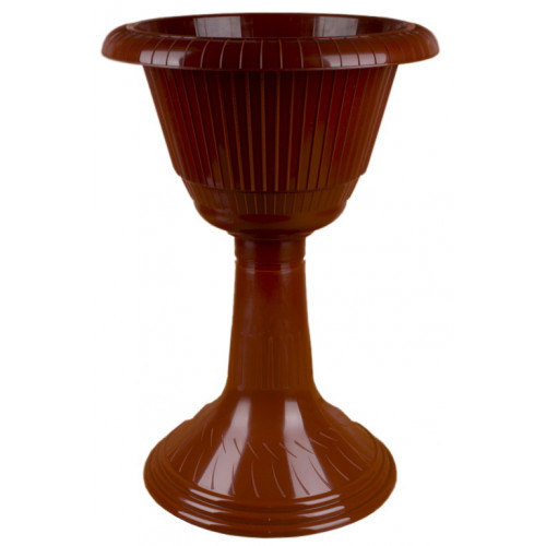 Вазон на высокой ножке №2 коричневый 0495 430мм 15л