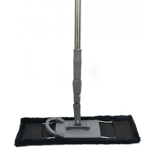 Швабра Натирач махра 510 хром телескоп сірий, чорний