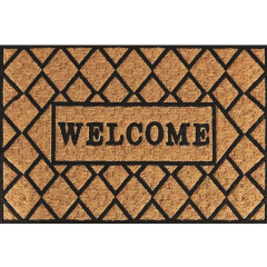 Коврик резина K-602-309 принт 75х45х0,4 Welcome ромбики