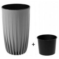 Вазон Міра високий 300 зі вставкою 983-27 сірий